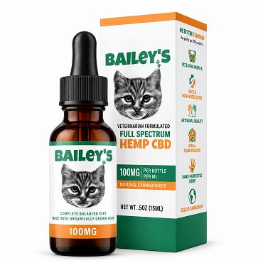 Bailey's CBD for Cats w/ 100MG Naturally Occurring CBD